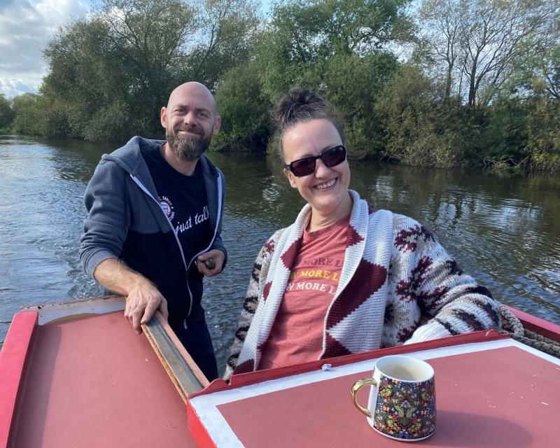 Sophie and Vaughn aboard Toucan